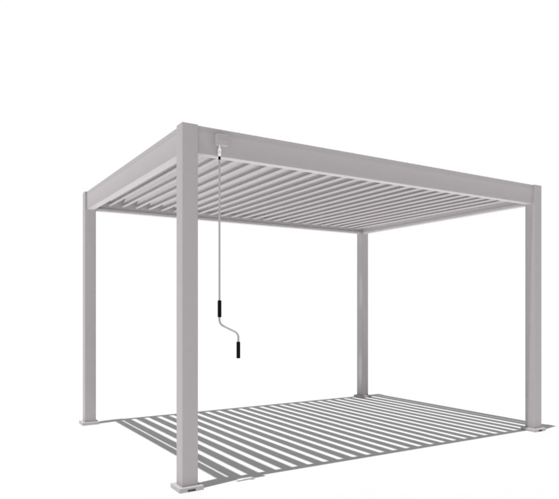 Weide Classic | Pergola Aluminium freistehend | 3 x 4 M | Lamellendach Ivory Sand Bild 1