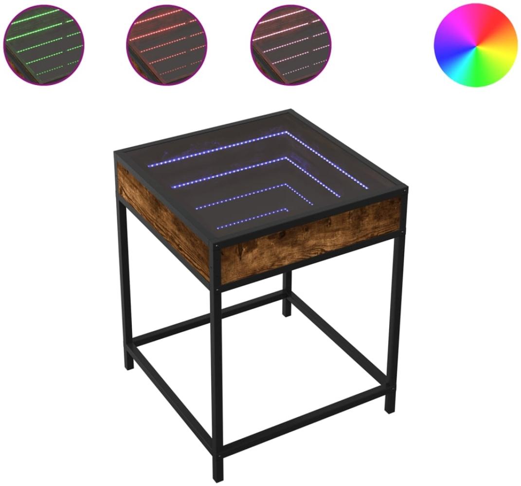 vidaXL Couchtisch mit Infinity-LED Räuchereiche 40x40x51 cm 847674 Bild 1