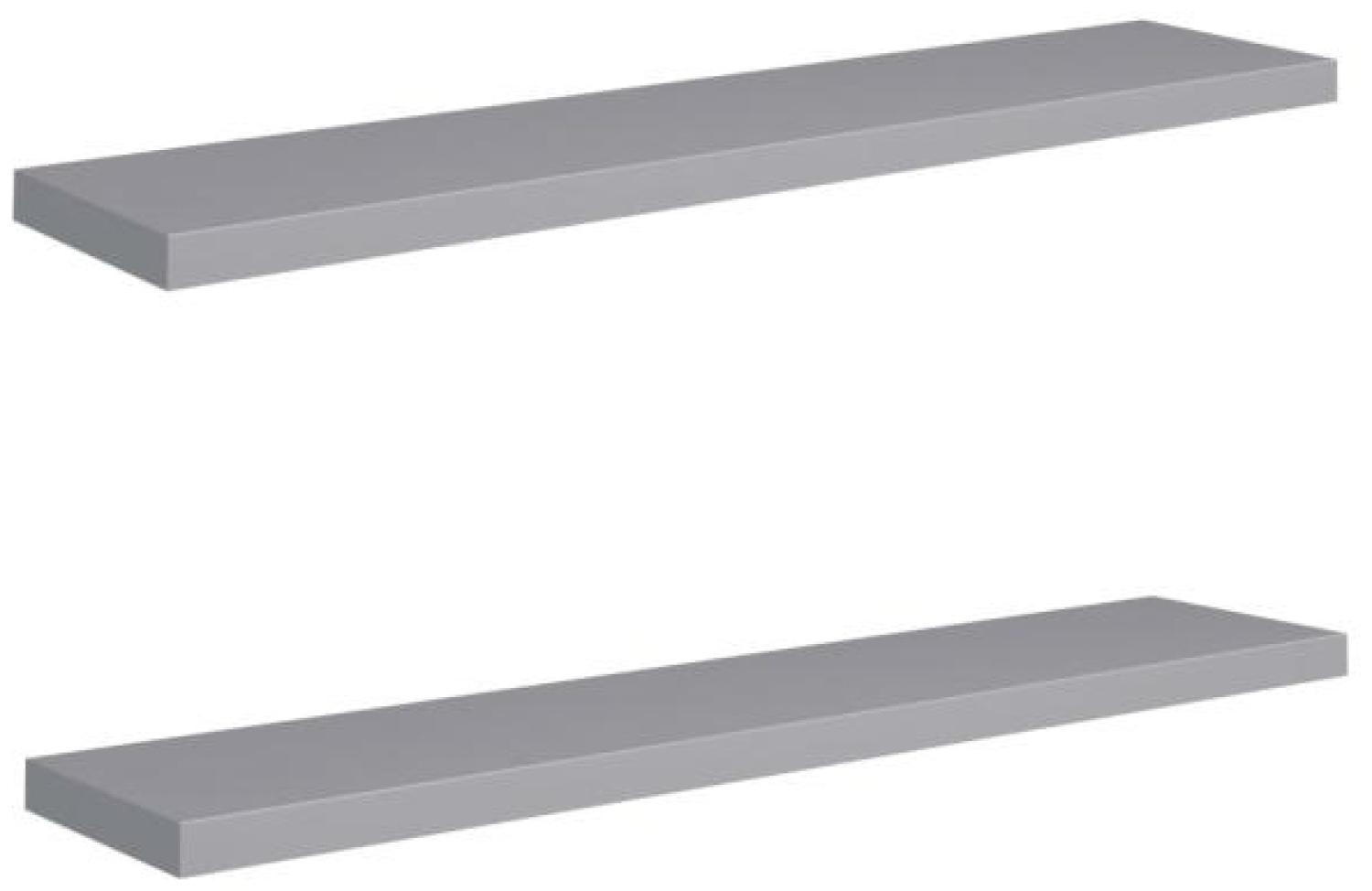 vidaXL Schwebende Wandregale 2 Stk. Grau 120x23,5x3,8 cm MDF 323863 Bild 1