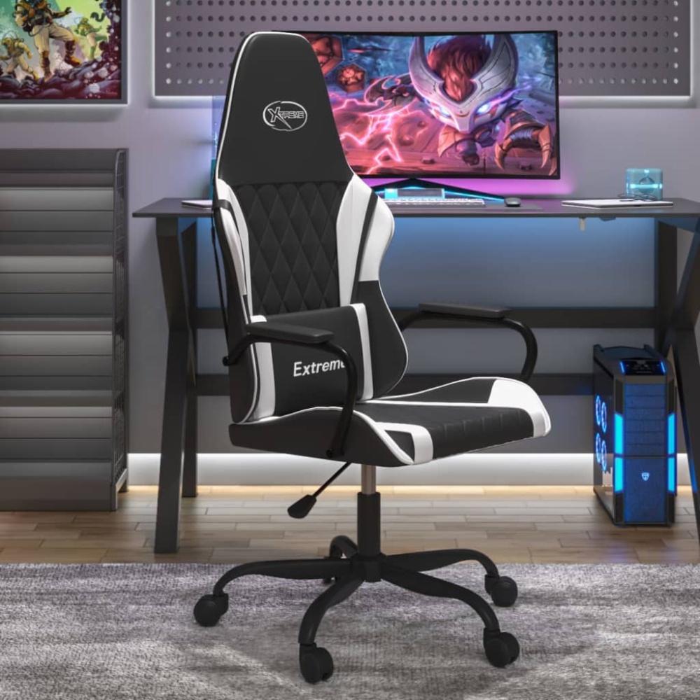 vidaXL Gaming-Stuhl Schwarz und Weiß Kunstleder 3143780 Bild 1