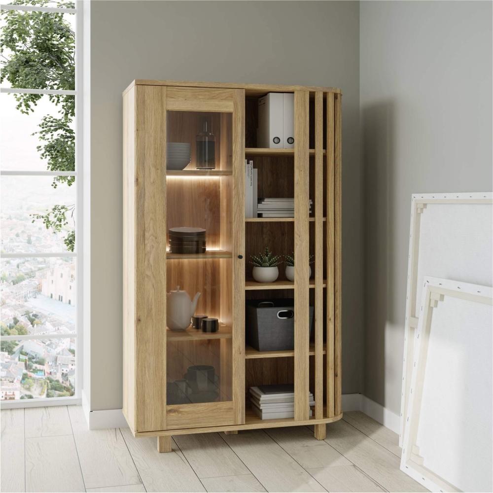 Highboard Vitrine RANFLURY Optik: Mauvella Eiche, von Forte Bild 1