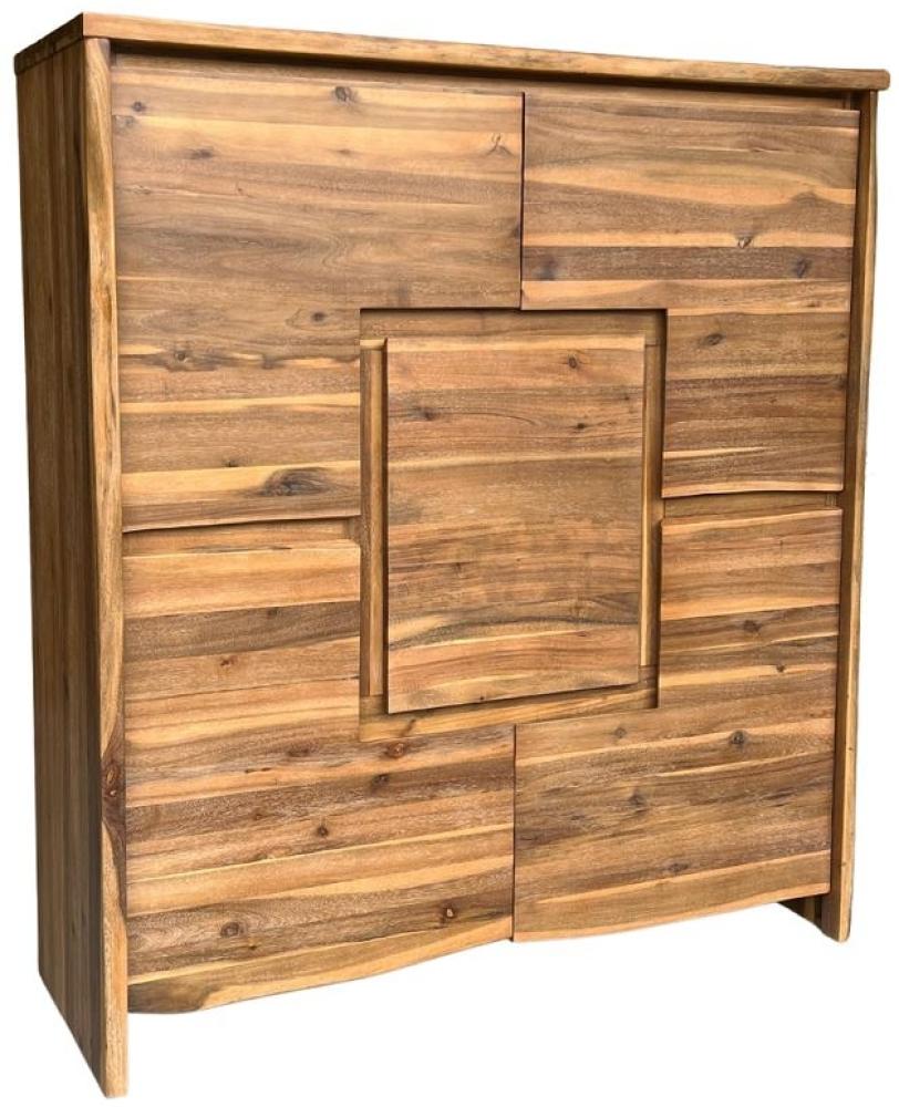 Highboard 147x131cm 'Dakar' Akazie massiv lackiert Holz Bild 1