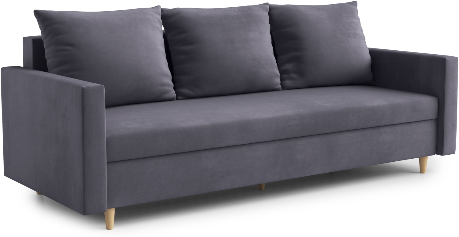 AX LIVING Hyden 3-Sitzer Sofa mit Schlaffunktion 222 cm breit in Grau Bild 1