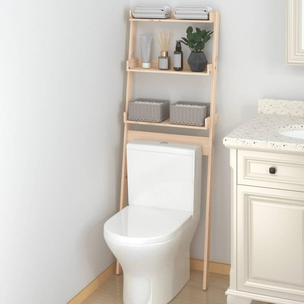 vidaXL Toilettenregal 63,5x32x179 cm Massivholz Kiefer 824653 Bild 1