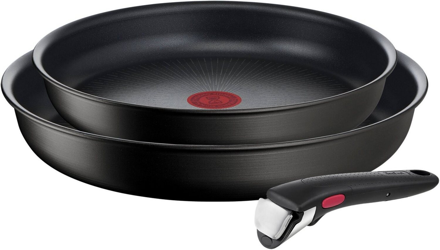 Tefal Pfannen-Set Ingenio Unlimited, Aluminium (Set, 3-tlg, Tefal Ingenio Unlimited Pfannenset, 2 teilig, Ø 22, 26 cm, 1 Griff), stapelbar, Antihaftversiegelung, Induktion, Made in France, kompakt Bild 1