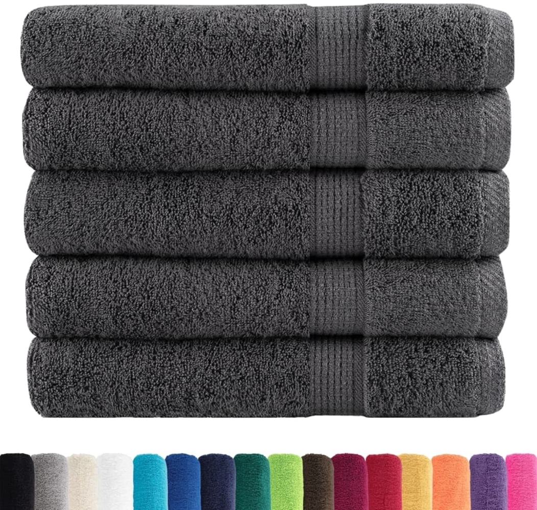 vidaXL Premium Handtücher SOLUND 50 Stk. Anthrazit 100x200 cm 600 g/m² 137175 Bild 1