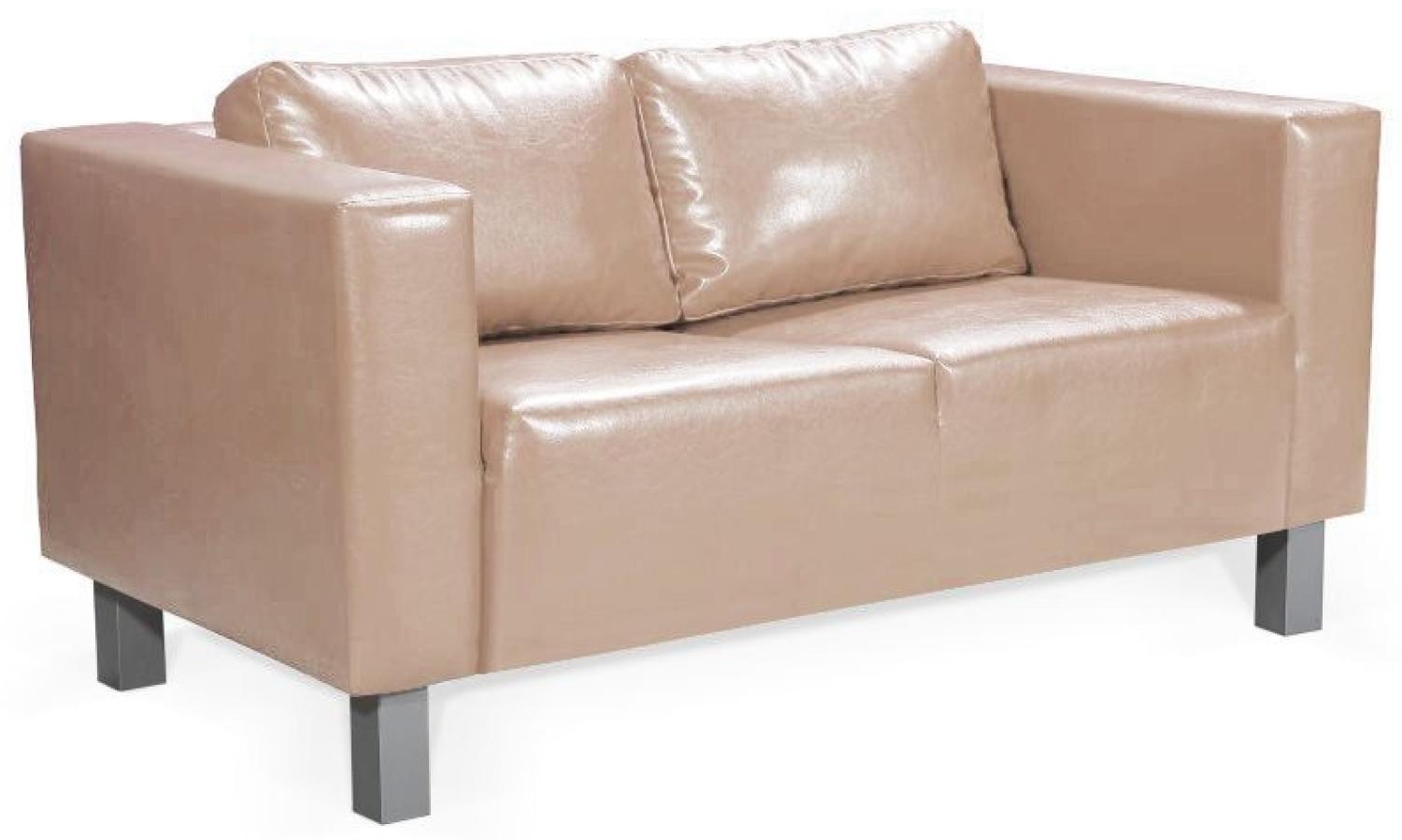 Sofa Designersofa MAILAND 2-Sitzer in Kunstleder Cappuccino Bild 1