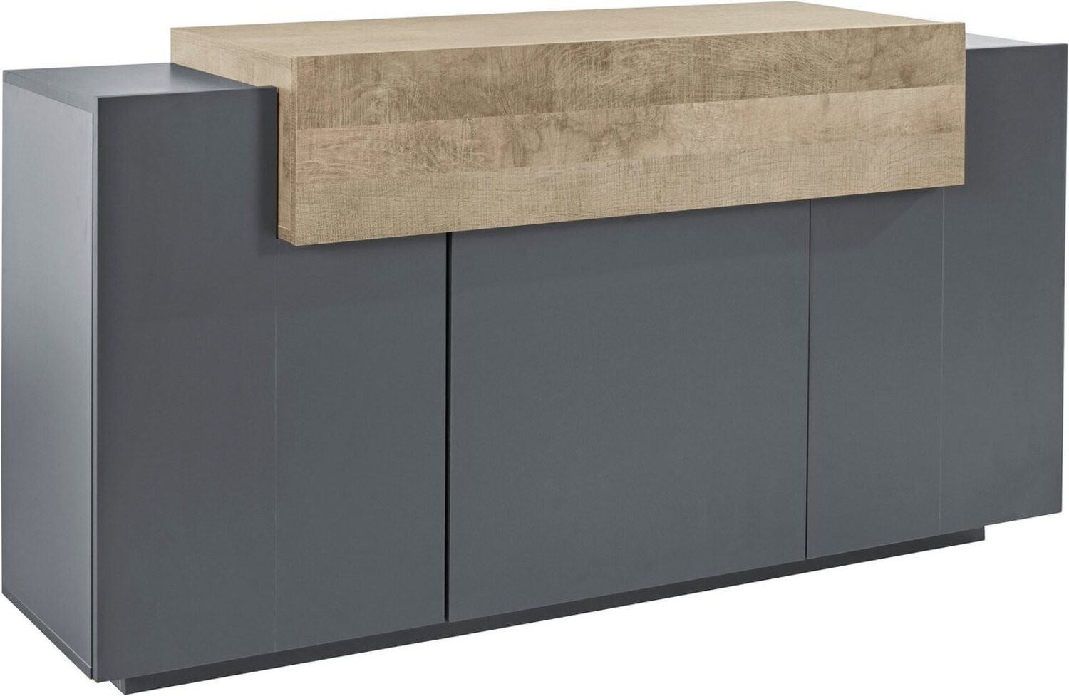 INOSIGN Sideboard Coro, Kommode, Schrank, Kredenz, grifflos mit Einlegeböden, mit 1 klappe, 3 Türen, Doppeltiefe B/T/H 160x45x85,6cm Bild 1