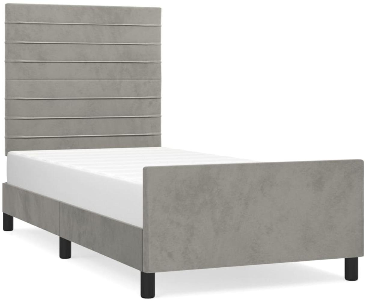 vidaXL Bettgestell ohne Matratze Hellgrau 90x190 cm Samt 3125788 Bild 1