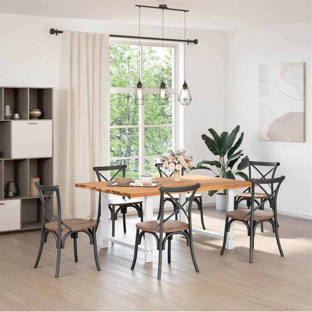 vidaXL Esstisch Hellbraun 180x120x74 cm Massivholz Eiche Rechteckig 3304973 Bild 1