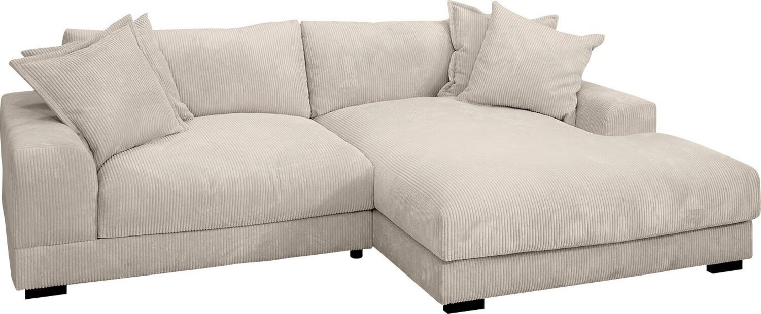 TRENDMANUFAKTUR Ecksofa Zinal, aktuelles Design, mit 4 Zierkissen, mit extra softem Sitz, in trendiger Breitcord-Optik, L-Form Bild 1