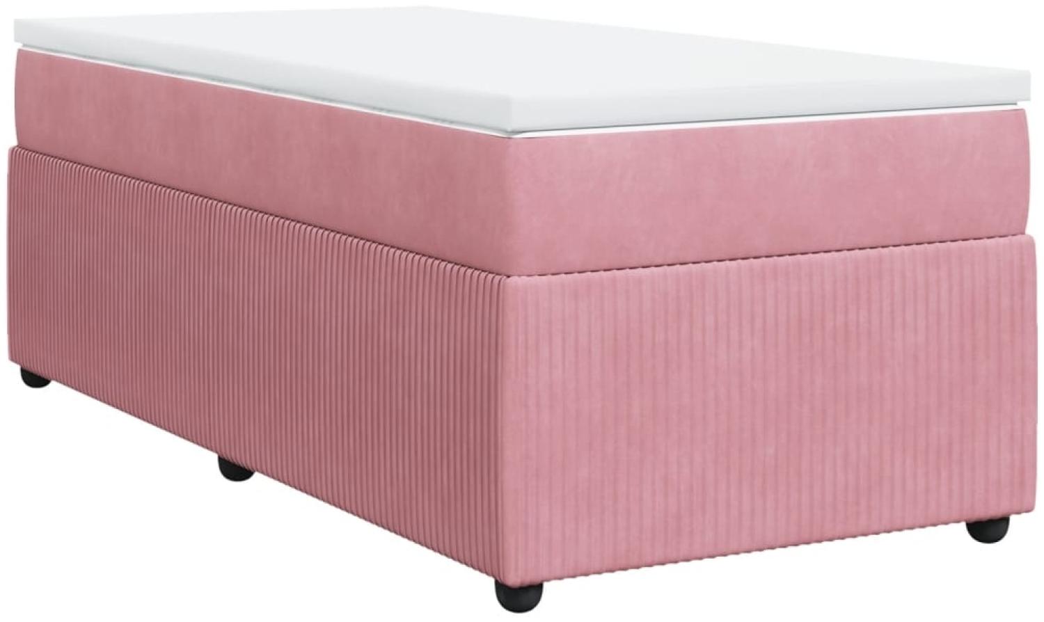 vidaXL Boxspringbett mit Matratze Rosa 90x200 cm Samt 3285619 Bild 1