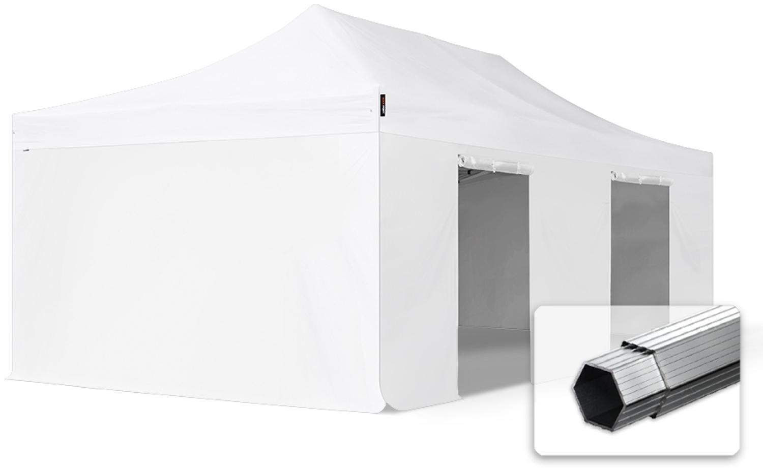 4x8 m Faltpavillon, PROFESSIONAL Alu 50mm, feuersicher, Seitenteile ohne Fenster, weiß Bild 1