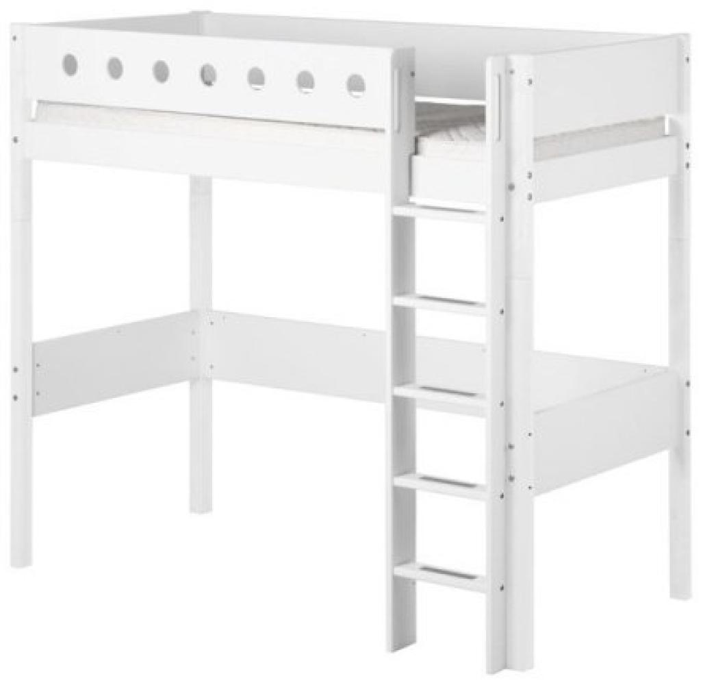 Flexa 'White' Hochbett weiß, gerade Leiter, 90x190 cm Bild 1