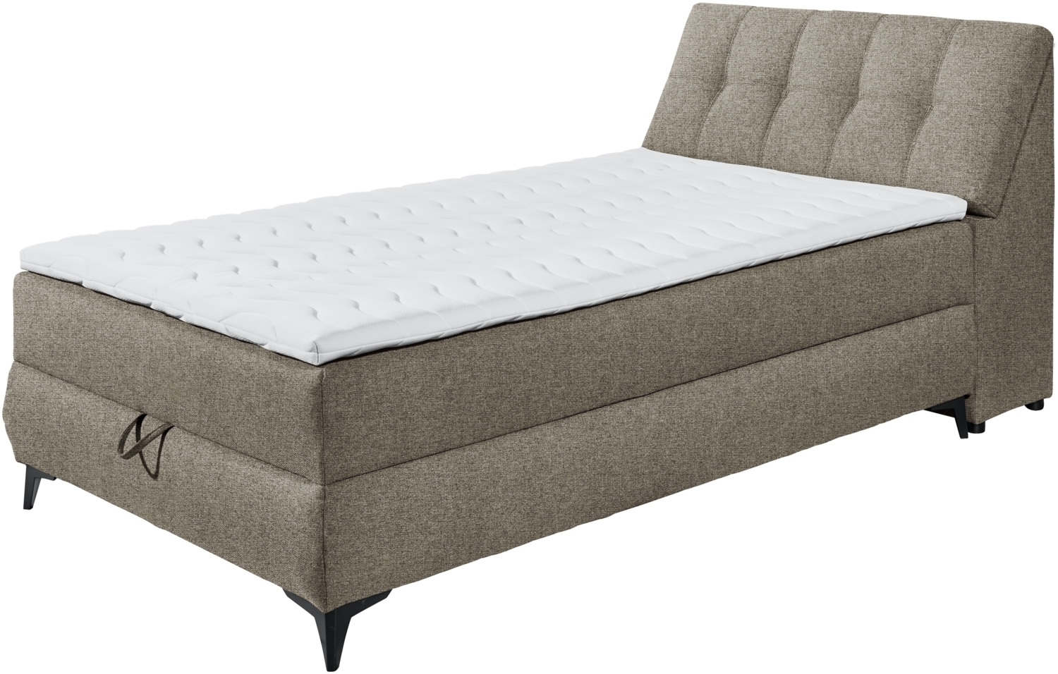 Boxbett >ATLANTIS 6< 120x200 cm Liegefläche, Bezug espresso - 125x102x240cm (BxHxT) Bild 1