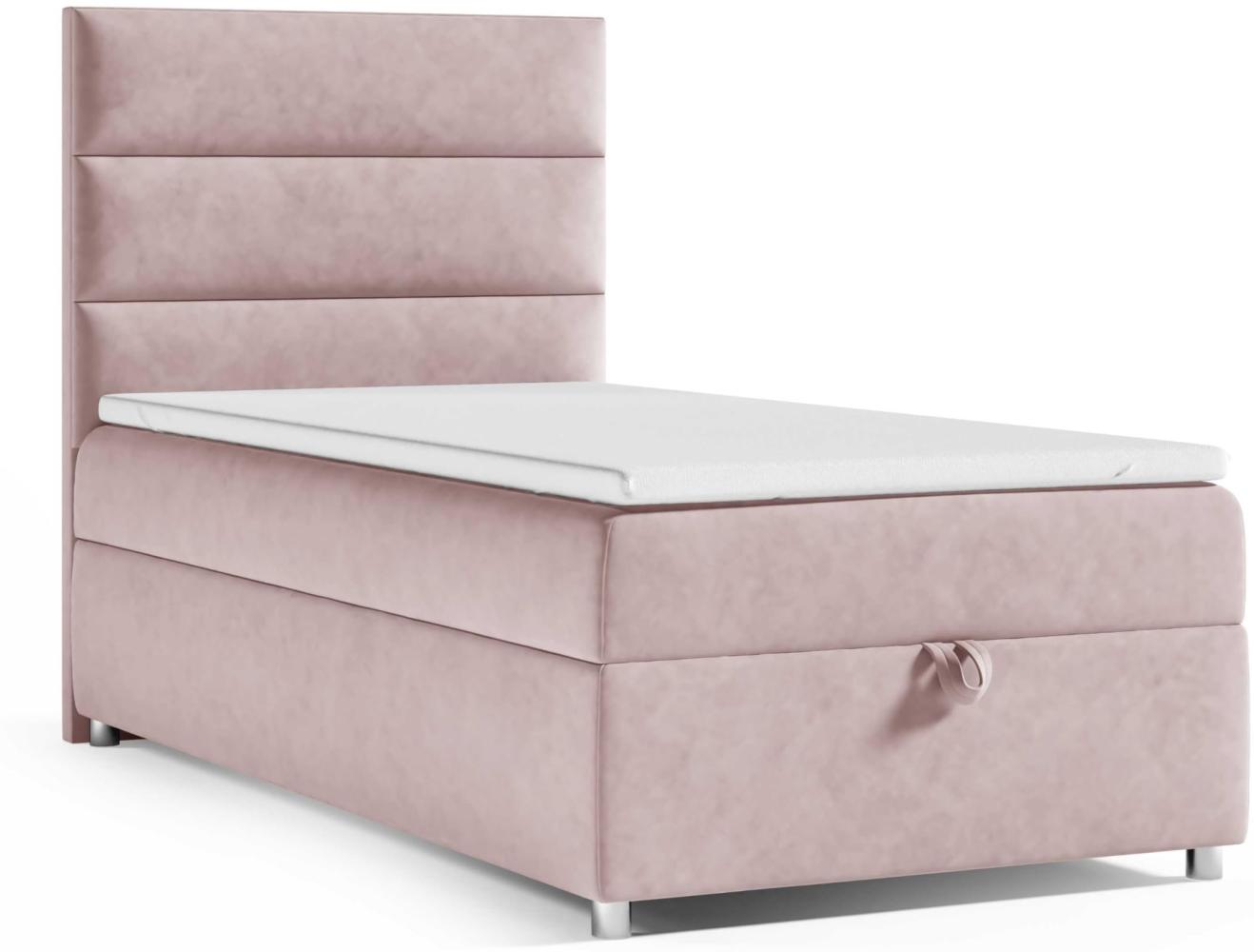 Best for Home Boxspringbett K4 SINGLE mit Bettkasten (Rosa 100x200) Bild 1