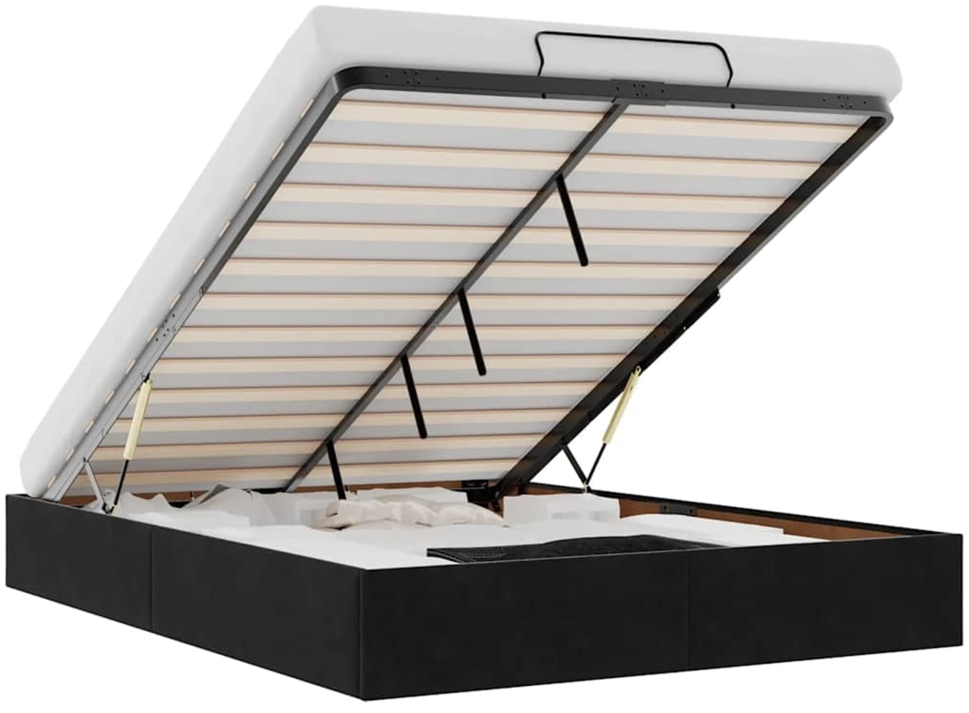 vidaXL Ottoman-Bett ohne Matratze Schwarz 140x200 cm Samt 3310969 Bild 1