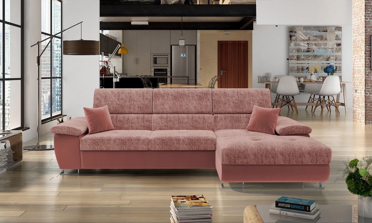 Ecksofa Cotere Mini Premium, Seite: Rechts, Farbe: Magic Velvet 2258 + Miu 2034 + Magic Velvet 2258 Bild 1