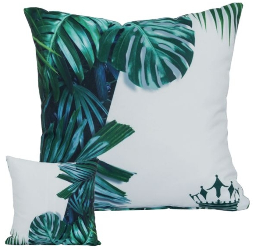 Primaster Wendekissen Botanik 45 x 45 cm, weiß-grün Bild 1