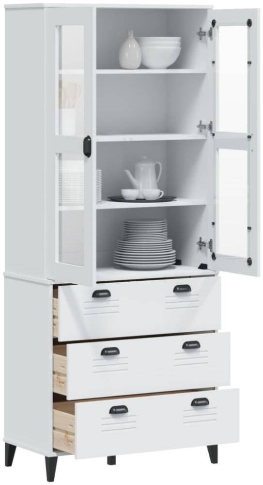 vidaXL Highboard VIKEN Weiß 80x40x190 cm Massivholz Kiefer 3207150 Bild 1