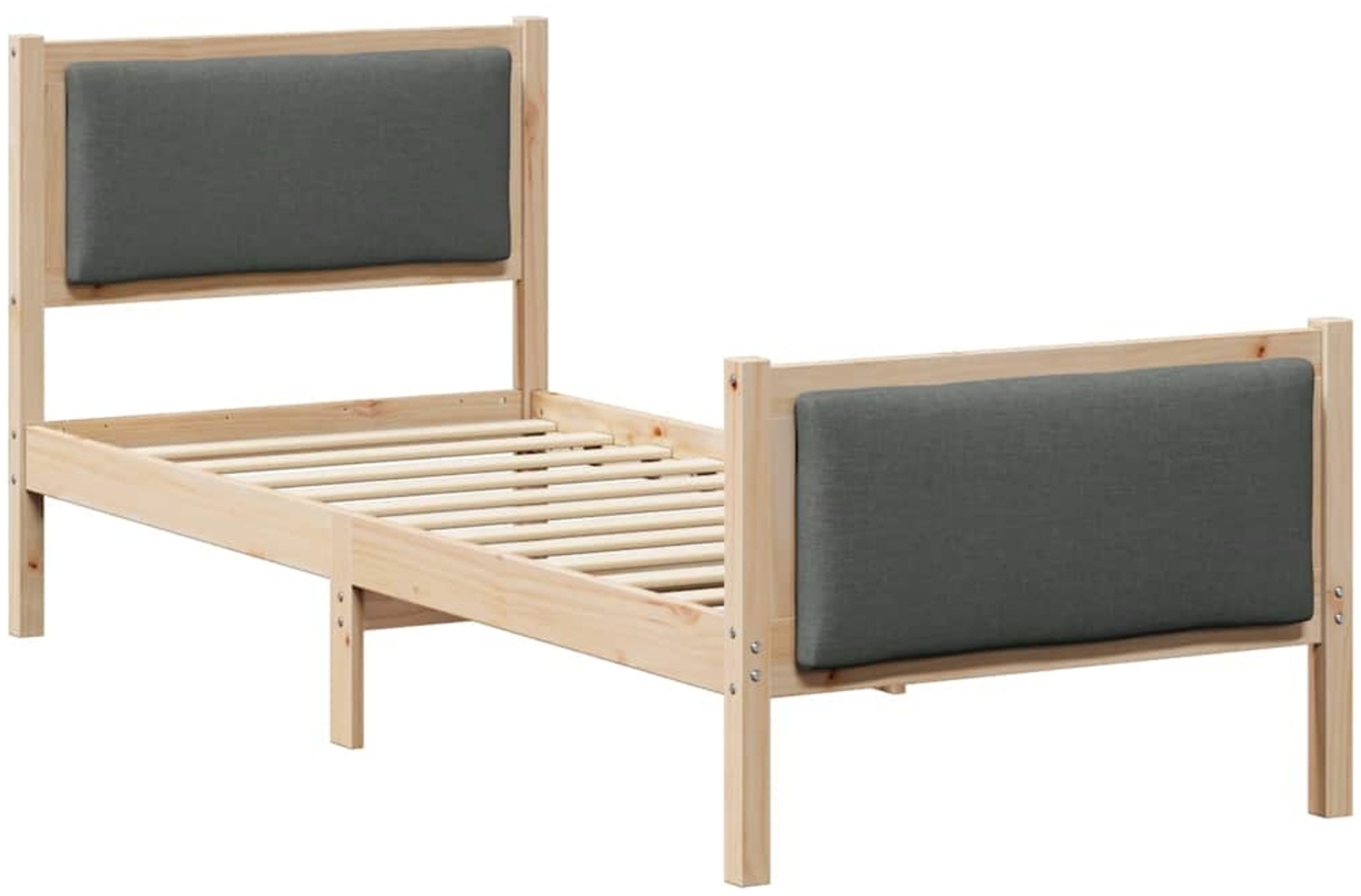 vidaXL Bettrahmen mit Kopfteil Dunkelgrau 80 x 200 cm Stoff 878360 Bild 1