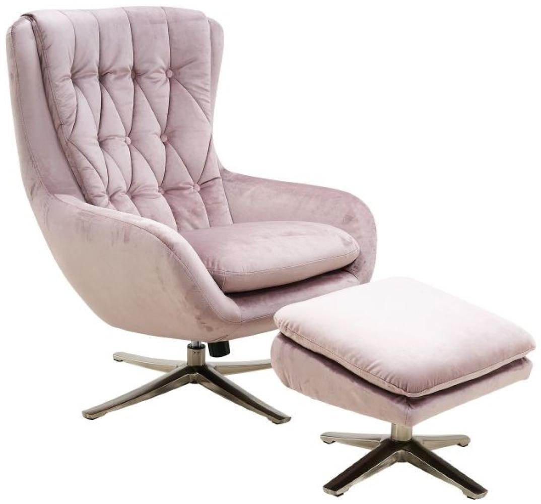 Relaxsessel FM-479 mit Hocker, Samt Rosa Bild 1