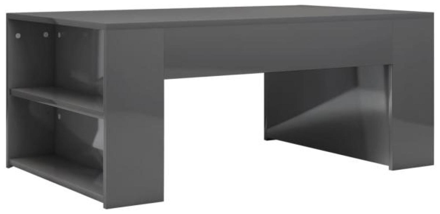 vidaXL Couchtisch Hochglanz-Grau 100 x 60 x 42 cm Spanplatte [802119] Bild 1