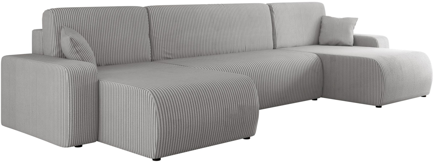 Ecksofa Pixalo U Cord mit Schlaffunktion und Bettkasten (Farbe: Poso 110) Bild 1