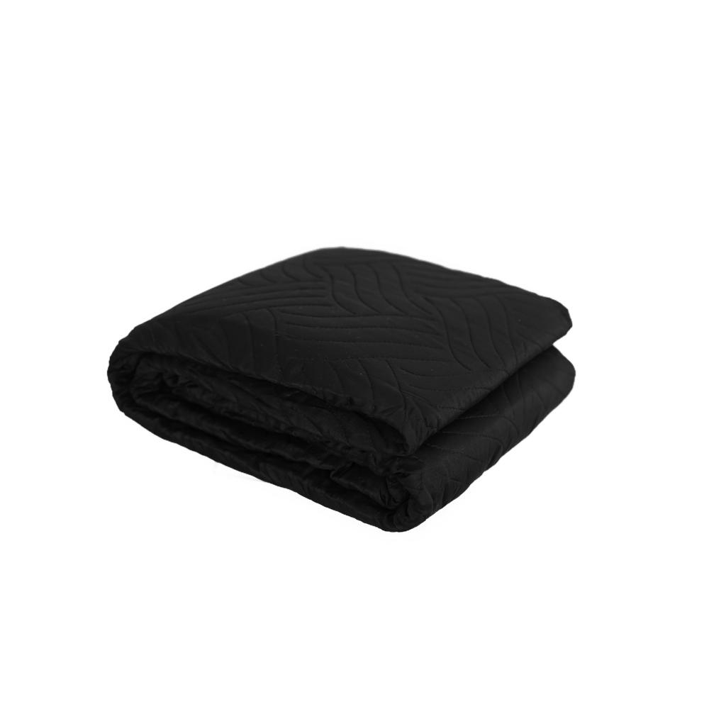 Elegante einfarbige Tagesdecken, Sofaüberwurf 240x220 cm aus 100% Polyester Schwarz Bild 1