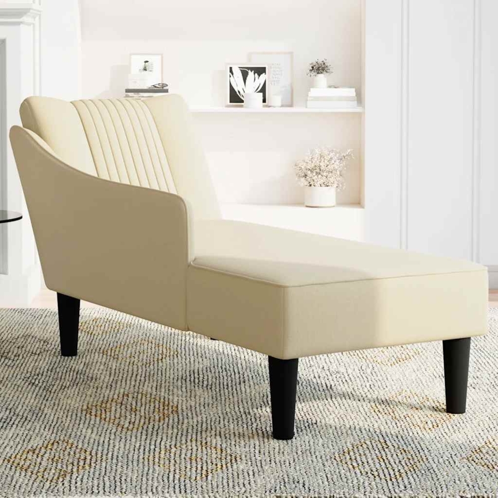 vidaXL Chaiselongue mit Rechter Armlehne Creme Stoff 4009804 Bild 1