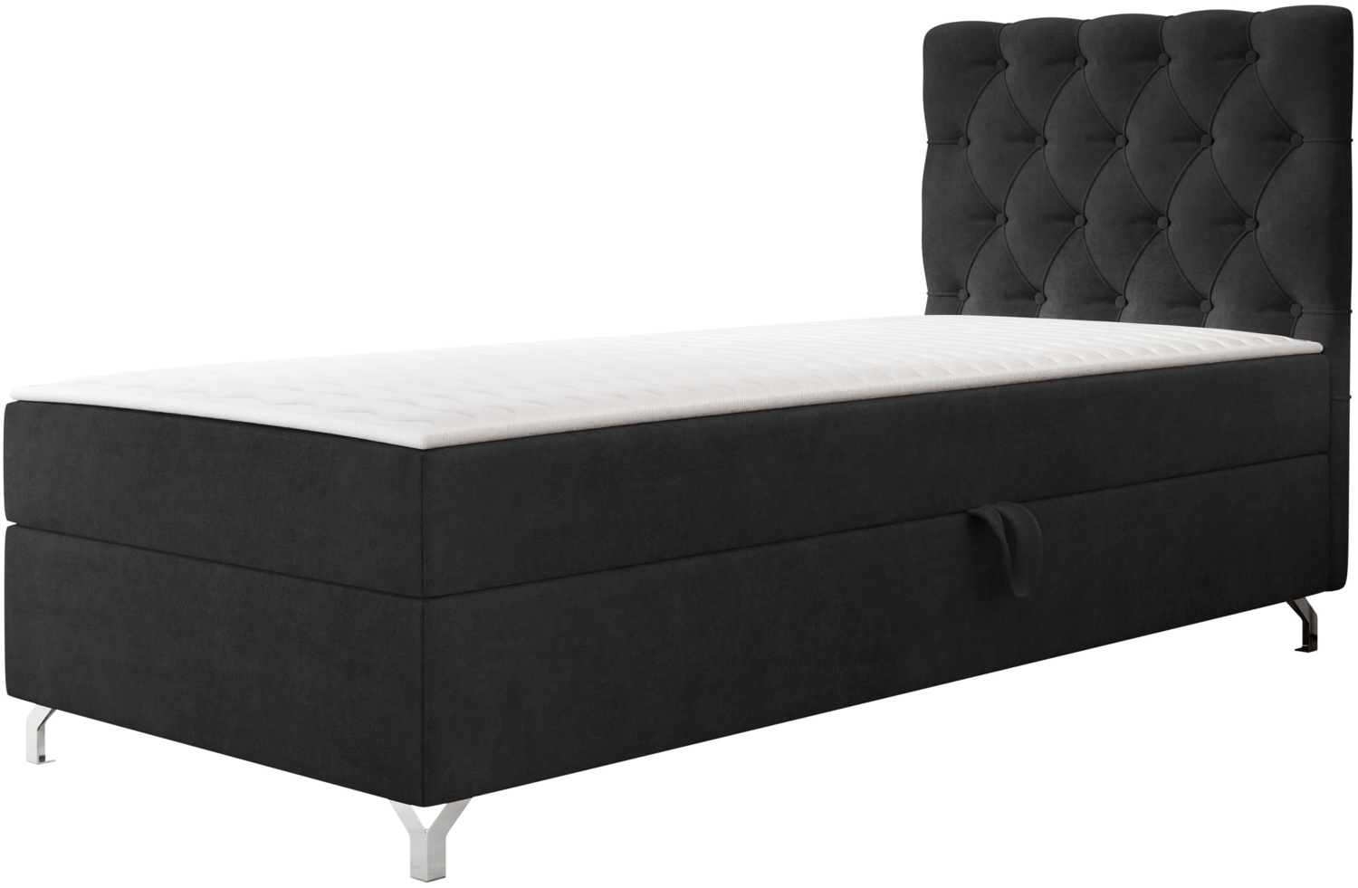 mirjan24 Boxspringbett mit H3-Matratze Cylio I , schwarz, 90x200 cm Bild 1