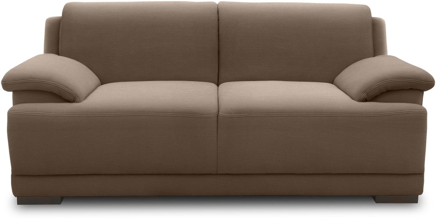 DOMO Collection Telos 2er Boxspringsofa, Sofa mit Boxspringfederung, Zeitlose Couch mit breiten Armlehnen, 186 x 96 x 80 cm, Polstergarnitur in braun Bild 1