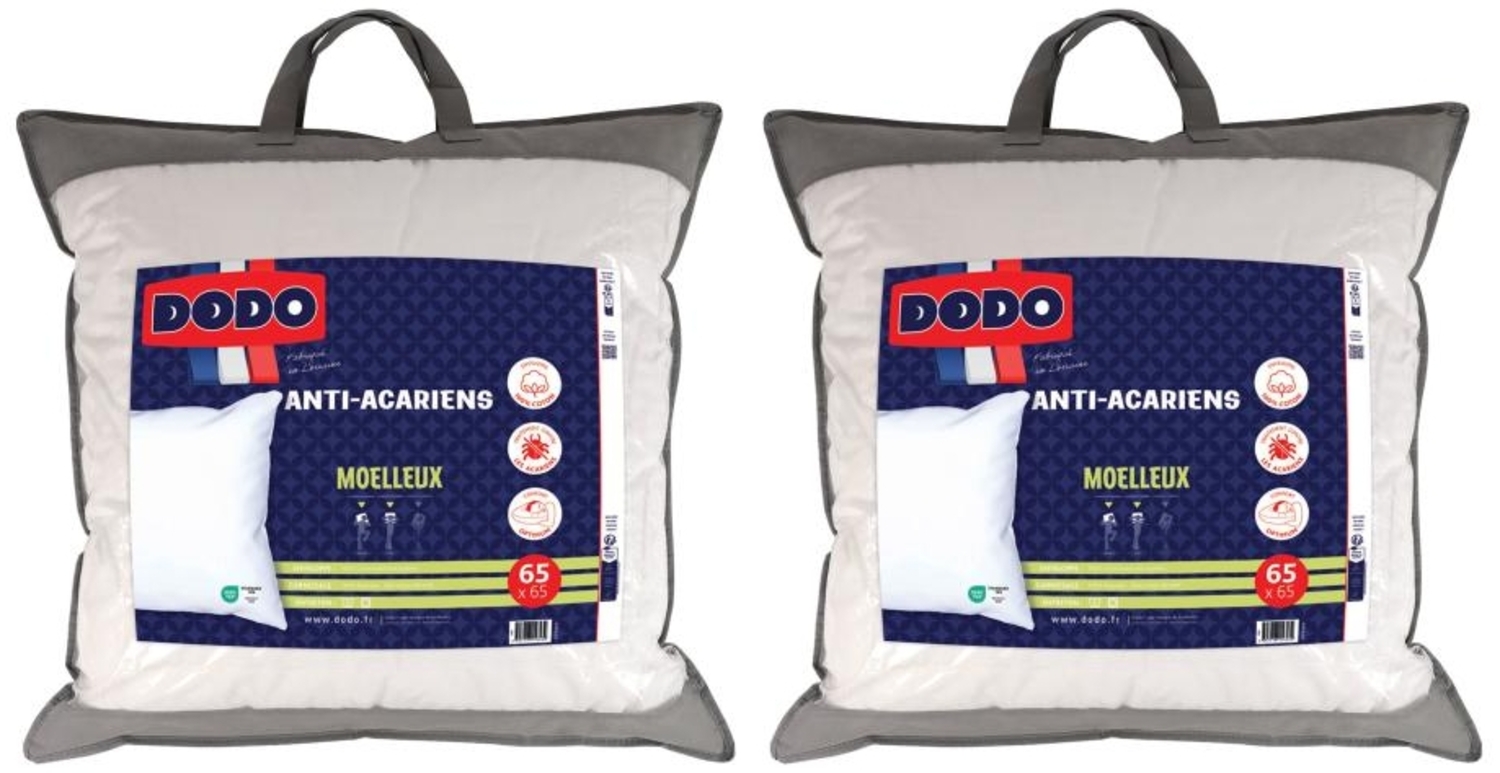 Kopfkissen 2er-Set antiallergen - 65 x 65 cm - ACTI PLUS II von DODO Bild 1