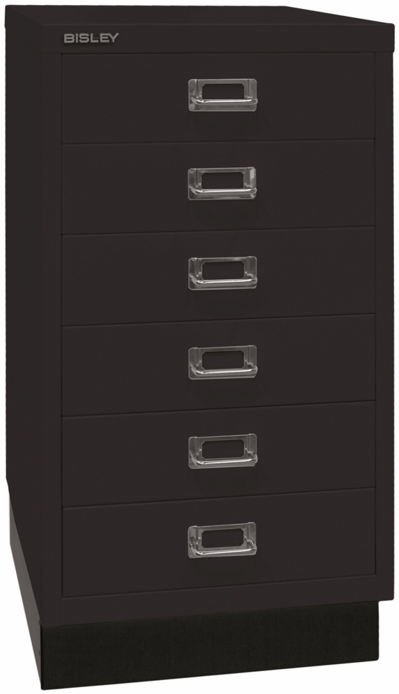 BISLEY Schubladenschrank aus Metall DIN A3 in schwarz mit 6 Schubladen und Sockel Werkzeugschrank Metallschrank, L29A36S-633 Bild 1