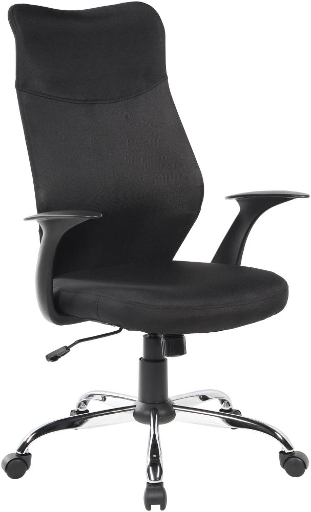 Ibbe Design Ergonomisch Schwarz Stoff Bürostuhl Toscana mit Armlehne, Höhenverstellbar, Drehstuhl, 61x64,5x119 cm Bild 1