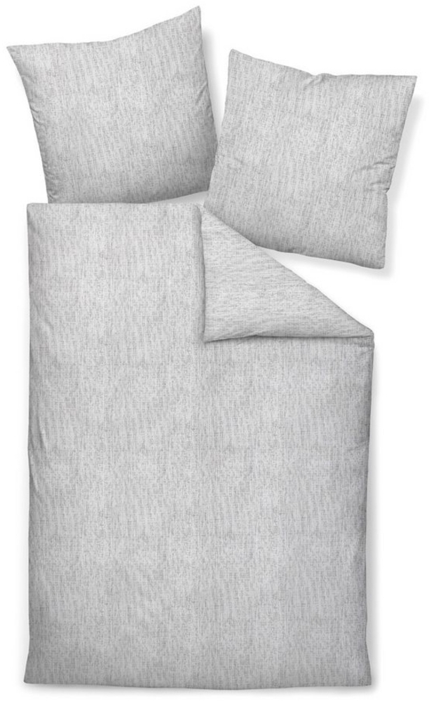 Janine Bettwäsche Soft-Cotton, Baumwolle, 2 teilig, melierte Streifenoptik, natur Bild 1