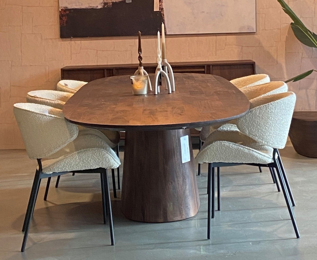 Maison ESTO Esstisch oval Mango Holz massiv Esszimmertisch braun, Auswahl: Länge 250 x Breite 110 cm oder Länge 300 x Breite 110 cm Bild 1