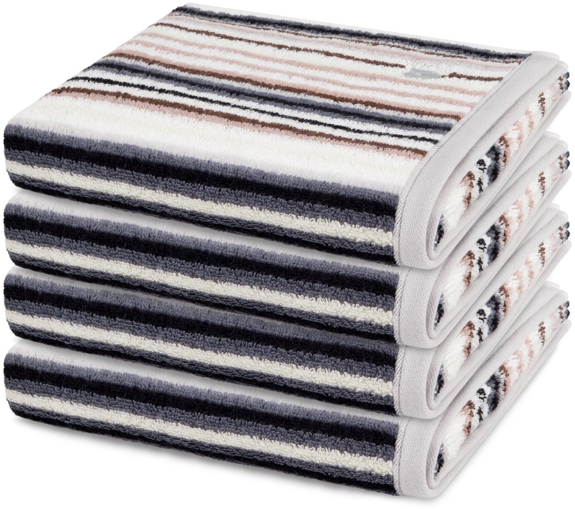 Ross Vita 4 tlg. Frottier-Set - 4 X Handtuch (50 X 100cm) - 520 - Dunkelgrau / braun Bild 1