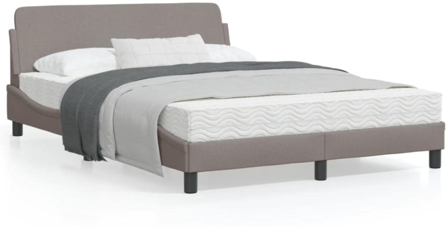 vidaXL Bettgestell "Dover" Taupe 140x200 cm Stoff 373189 Bild 1