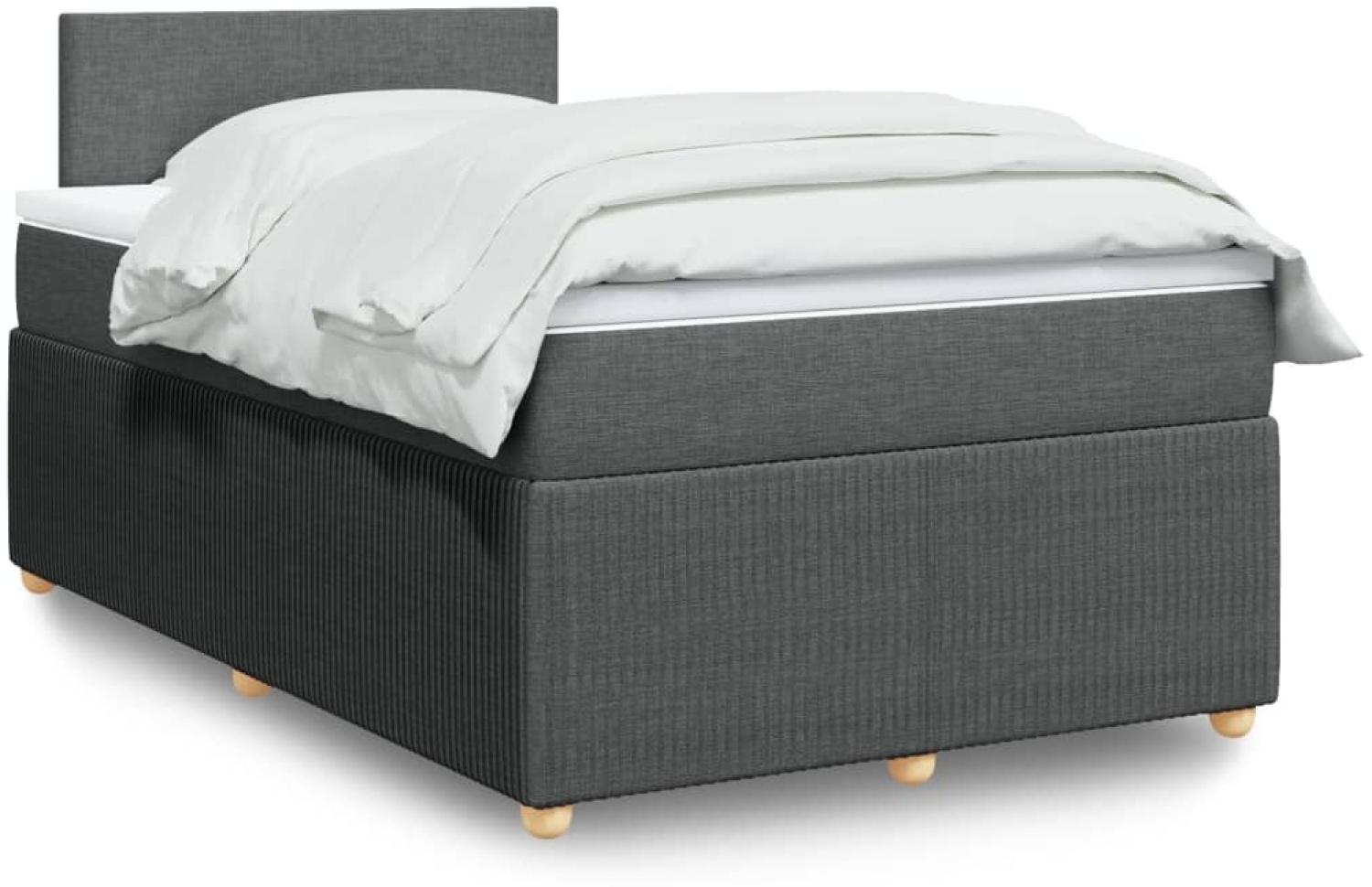 vidaXL Boxspringbett mit Matratze Dunkelgrau 120x190 cm Stoff 3289689 Bild 1