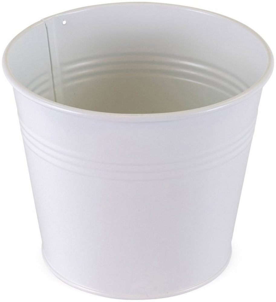 matches21 HOME & HOBBY Blumentopf Blumentopf aus Metall in weiß 14 x 13 cm (1 St) Bild 1