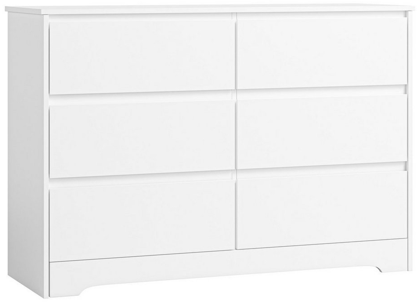 Homfa Kommode, Sideboard mit 6 Schubladen, Schlafzimmer Kommode, weiß, 120x40x82cm Bild 1