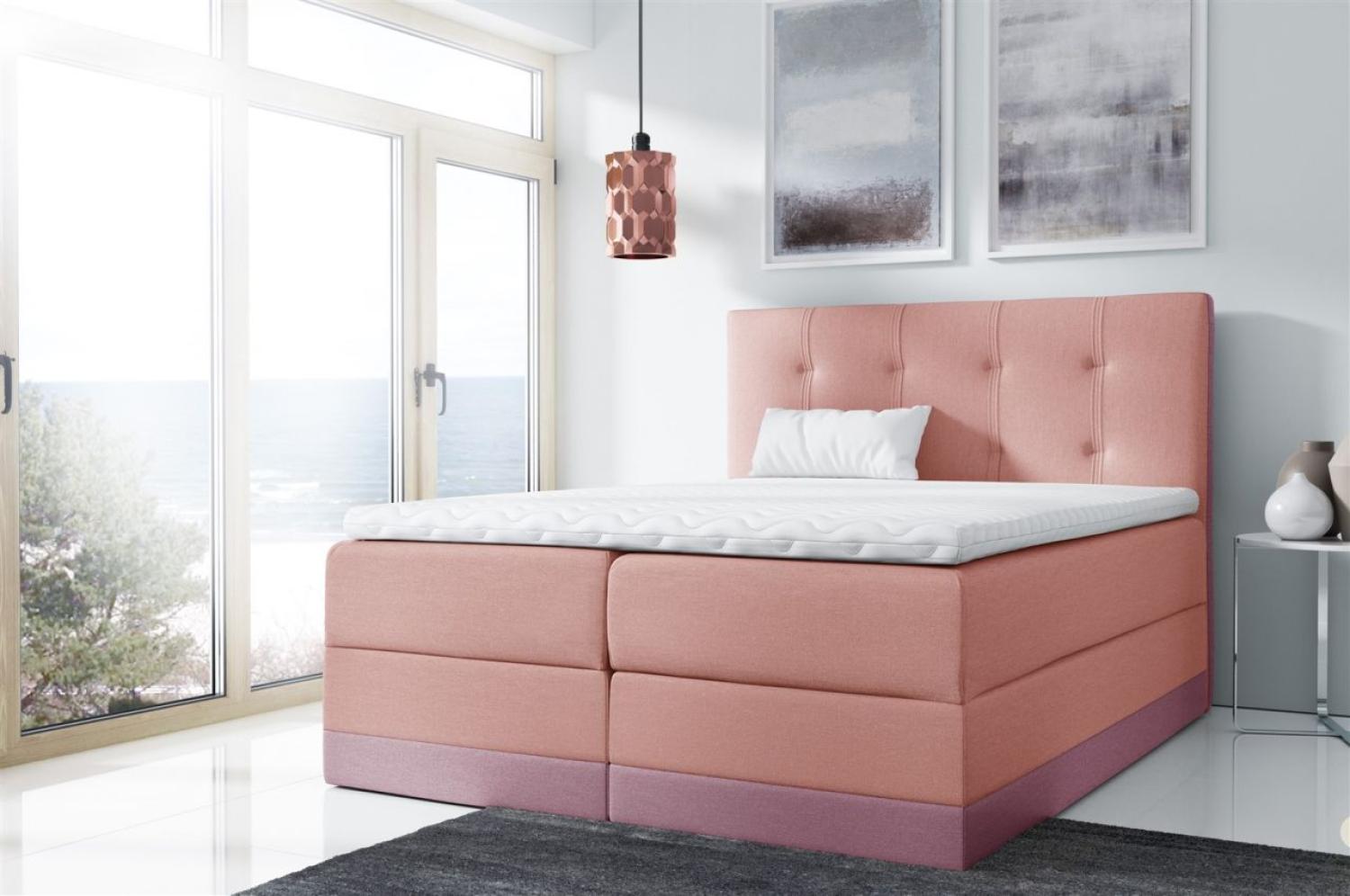 Boxspringbett BALEA 160x200cm Rosa-Lila Bild 1