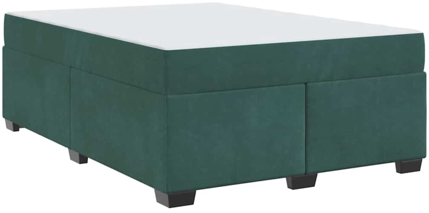 vidaXL Bettrahmen mit Matratze Dunkelgrün 160 x 200 cm Stoff 3399299 Bild 1