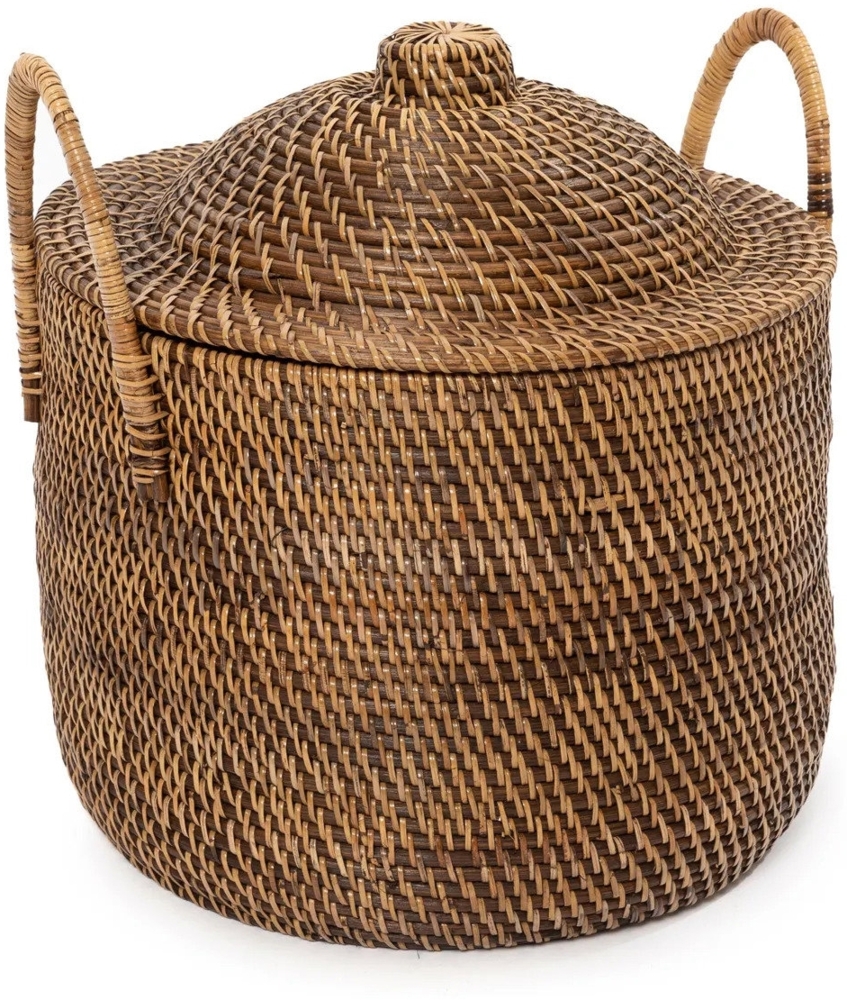 Der Kolonialstil Korb Mit Griffen - Naturbraun - Naturbraun - 40x40x39cm Bild 1