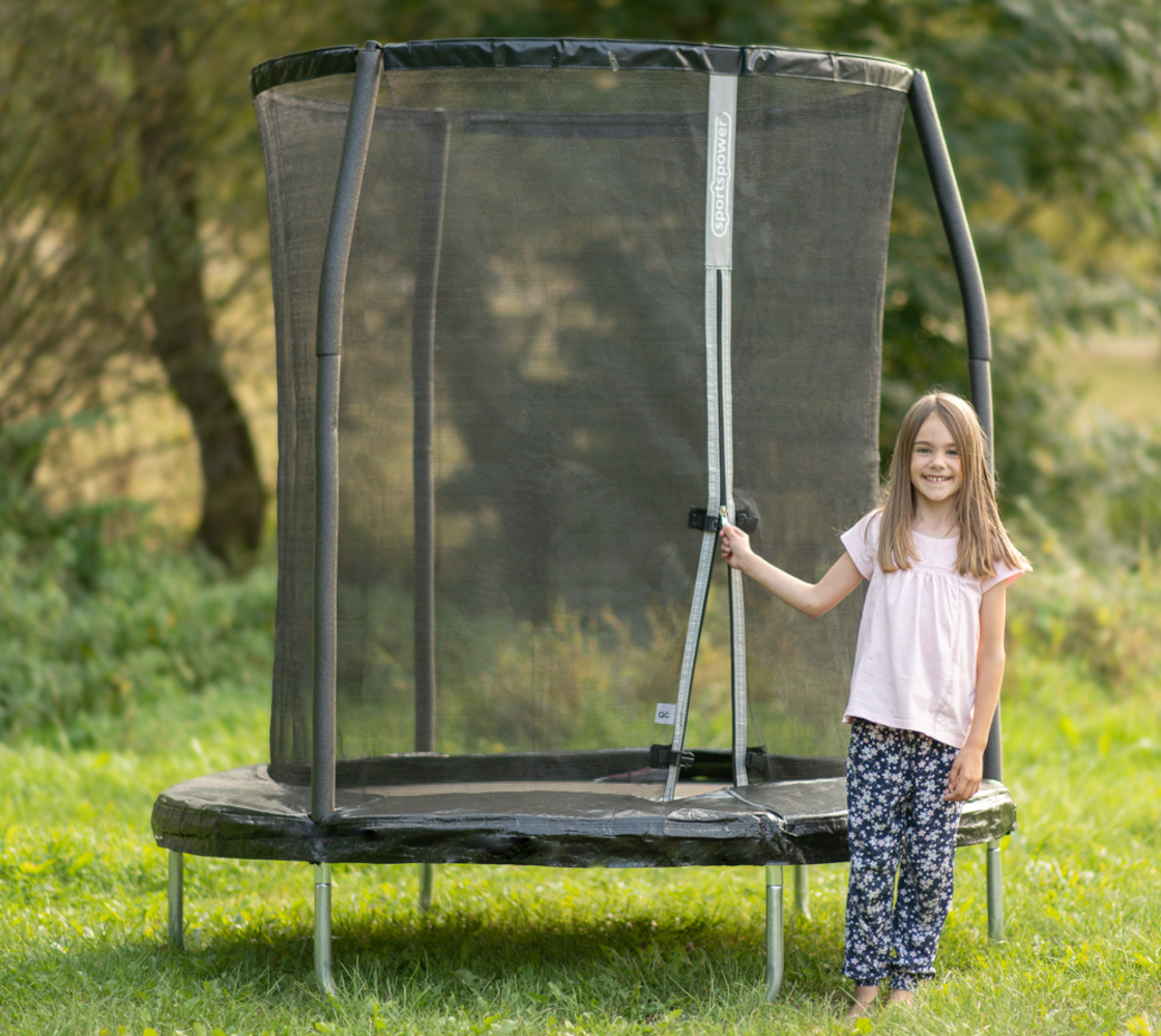 Sportspower 'Stahl Trampolin', 244 cm Durchmesser, ab 6 Jahren, bis 75 kg belastbar, inkl. Sicherheitsnetz, schwarz Bild 1