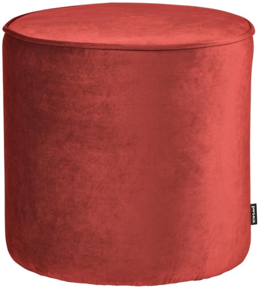 Hocker Sara Samt, Ø 46cm Rot Bild 1