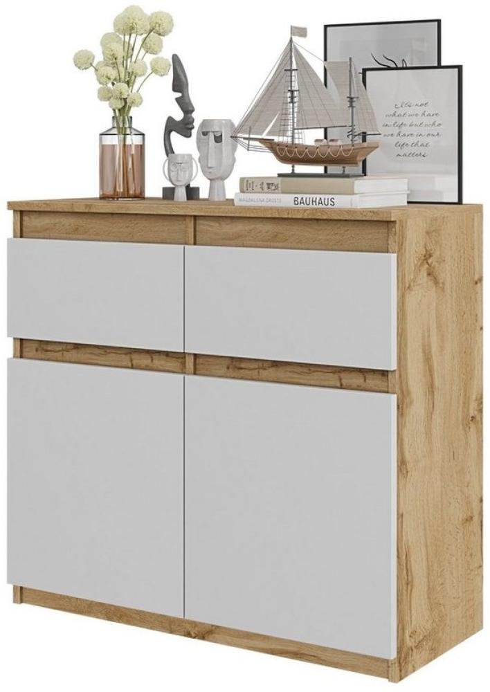 Furnica Kommode NOAH 2 Schubladen und 2 Türen - Votan Eiche H75cm B80cm T35cm (1 St) Bild 1