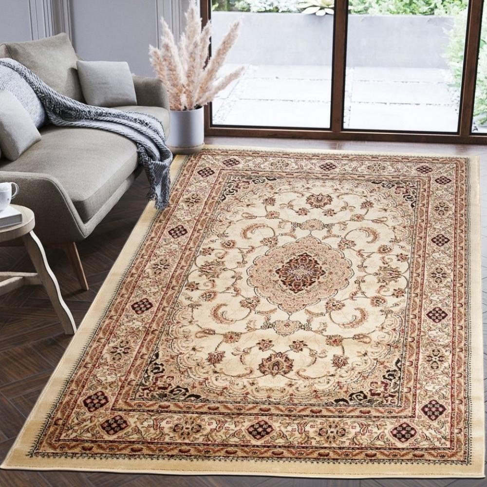 Mazovia Orientteppich Oriente Teppich - Traditioneller Teppich Orient Beige, 70 x 140 cm, Geeignet für Fußbodenheizung, Pflegeleicht, Wohnzimmerteppich Bild 1