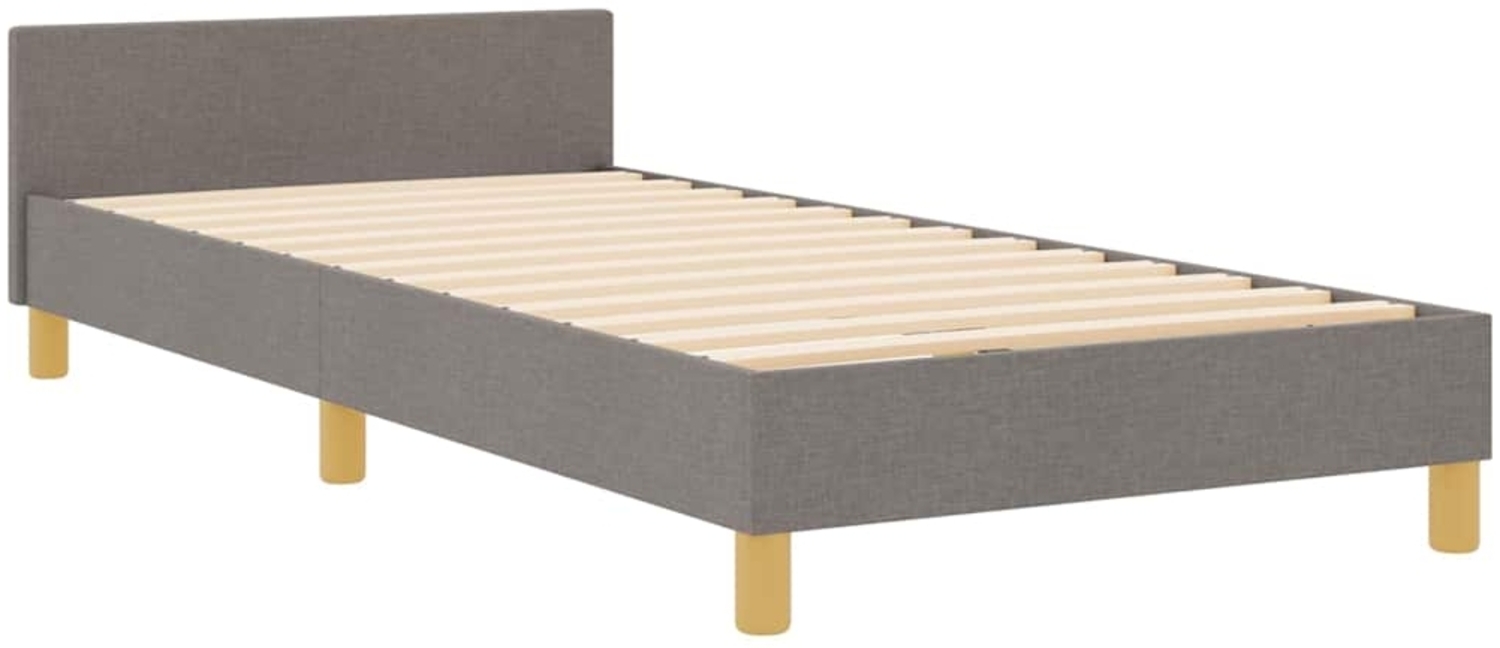 vidaXL Bettgestell mit Kopfteil Taupe 100 x 200 cm Stoff 3344785 Bild 1